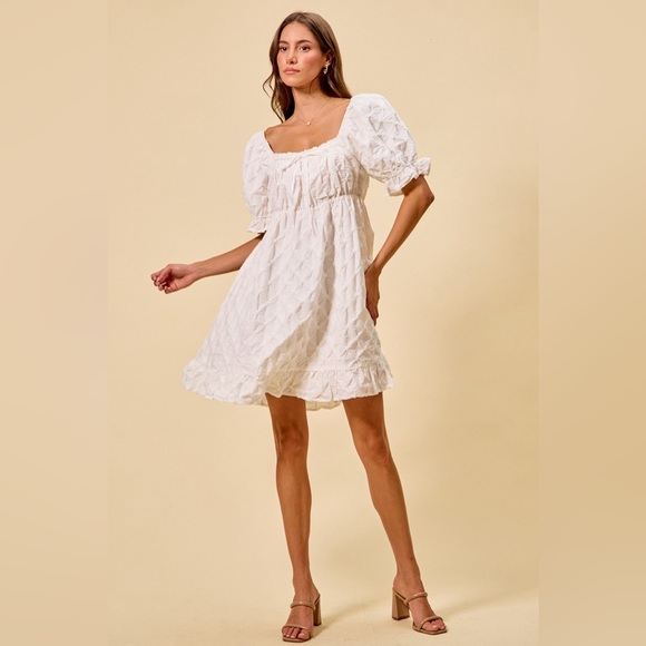 So Me Dresses & Skirts - SO ME Texture Woven Ruching On Bust Mini Dress🆕